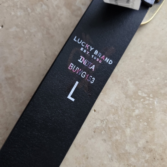 Lucky Brand Black Embroidered Floral Leather Belt SZ Small main image 8